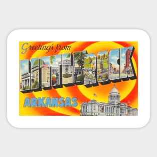 Greetings from Little Rock, Arkansas - Vintage Large Letter Postcard Sticker